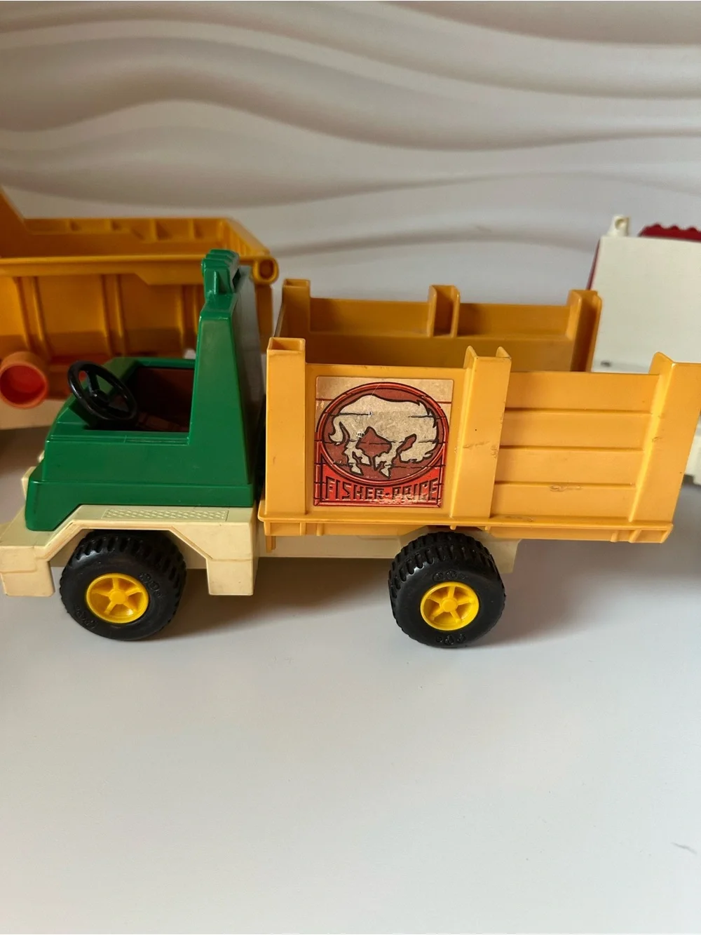 Vintage Fisher-Price Husky Helpers Rodeo Rig Dump Truck #330 #328 lot 3 1979